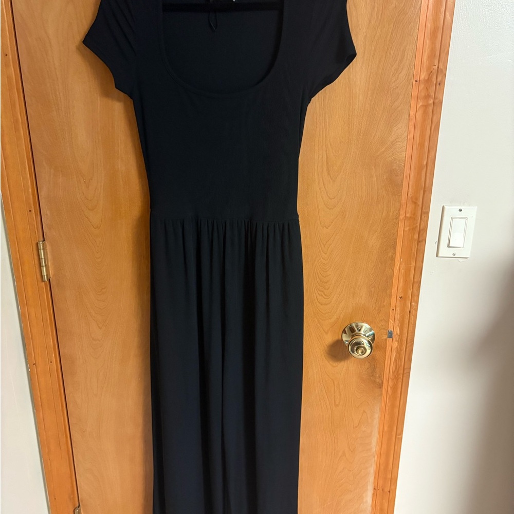 Cider scoop neckline short sleeve wide leg jumpsuit